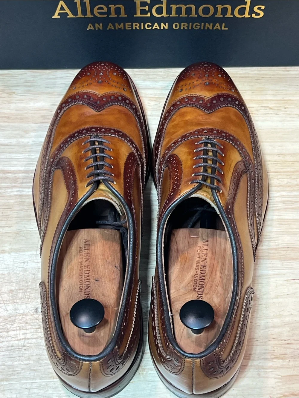 Allen Edmonds McAllister Men’s Leather Wingtip Oxfords w/ Patinas Sz11.5D  🇺🇸